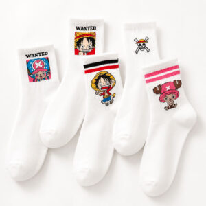 One Piece Luffy Chopper Crew Socks 5 Pairs