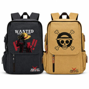 One Piece Monkey D Luffy Wanted Vintage Canvas Backpack