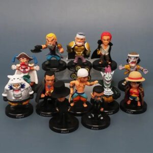 One Piece 12PCS Figure Set Luffy Shanks Crocodile & Villains