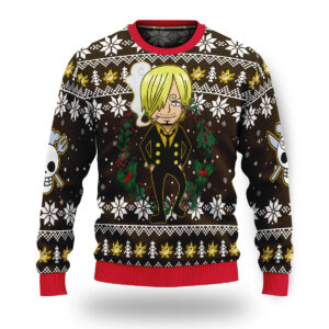 One Piece Black Leg Sanji Ugly Christmas Sweater