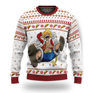One Piece Gear 5 Luffy Laughing Ugly Christmas Sweater