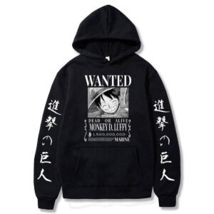 One Piece Monkey D Luffy Wanted Poster Pullover Hoodie