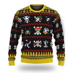 One Piece Straw Hat Crew Emblems Ugly Christmas Sweater