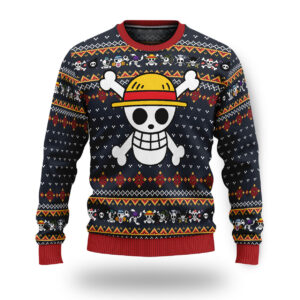 One Piece Straw Hat Pirates Jolly Roger Ugly Christmas Sweater
