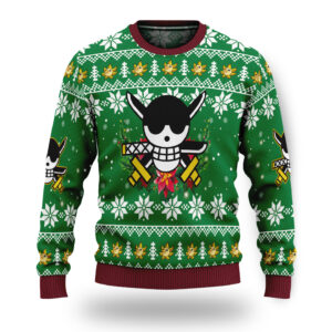 One Piece Zoro Jolly Roger Ugly Christmas Sweater