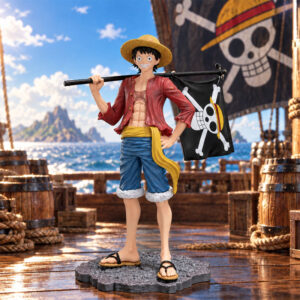 Monkey Luffy Straw Hat Flag Statue Figure 20cm