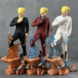 Sanji Triple Suit Flame Action Figure Gift Collection