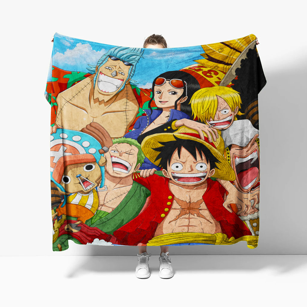 Strtaw Straw Hat Pirates Crew Anime Fleece Blanket | One Piece Verse Store
